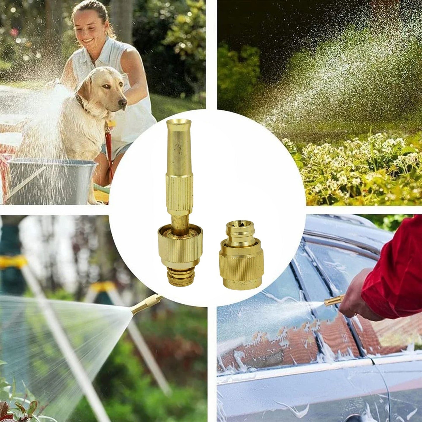 🔥 Premium Brass Spray Nozzle | Adjustable Jet for Car & Garden | Buy 1 Get 1 Free