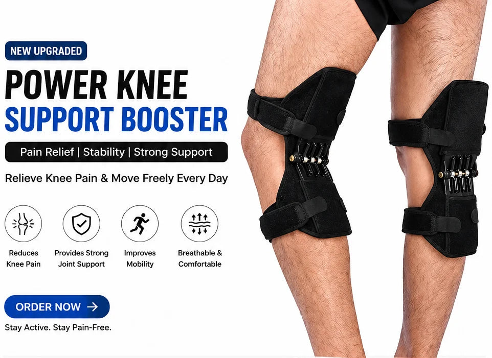 Power Knee Support Booster with Spring Force | Pain Relief & Joint Stability Brace (Pair)